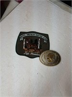 North American hunting club badge and belt buckle