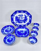 Kin-Shan Flow Blue Platter, Plates Bowls Challinor
