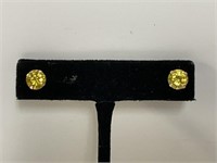 14kt Gold Yellow Sapphire Earrings 1.1gr Tw