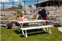 Banquet Deluxe White 8-seat Aluminum Picnic Table