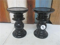 2 Black Candleholders