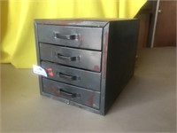 Small Metal Industrial Chest with All Contents