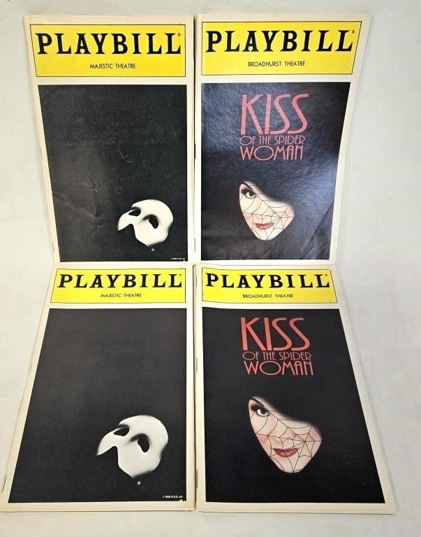 4 Playbills Phantom, Kiss of Spider Woman