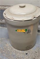 Antique Crock With 1 Lid (Lid Has chips)