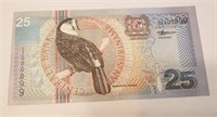 Suriname  25 Gulden  2000 ,Prefix Z , Replacement