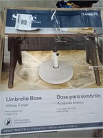 Style Selections Umbrella Base White Finish