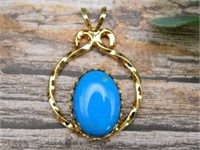 TURQUOISE STONE PENDANT ROCK STONE LAPIDARY SPECIM