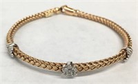 14K Italian Bracelet with Appx. .63 Cttw. Diamonds