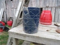 Blue Composite Rubber Flower Pot / Trash Can