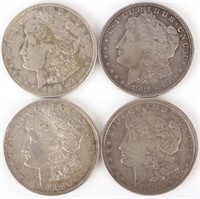 1921 MORGAN 90% SILVER DOLLAR COINS - LOT OF 4