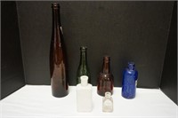 Vintage Bottles Largest is 14.5" T, 3" W. Nice