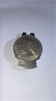 Silver money clip with 1923 silver dollar