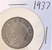 1937 Georgivs VI Canadian Silver Quarter