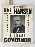 1950s political poster vote for John R Hansen,