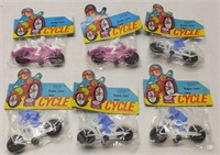 Lot Of 6 Vintage NOS Dime Store Motorcycle Toys