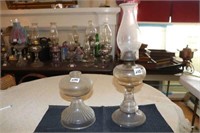 2 Oil Lamps (1 with Chimney)