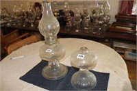 2 Oil Lamps (1 with Chimney)