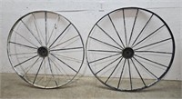 2 iron wheels 50"