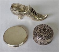 Vintage Sterling Boxes & Compact