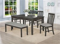 5 Piece Dining Set in Gray Finish