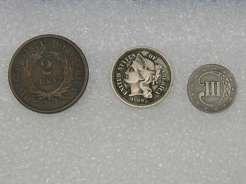 Two Cent & Three Cent Coins