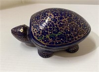 Hand made turtle shaped trinket box made in