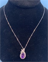 Sterling silver necklace with amethyst