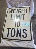 WEIGHT LIMIT METAL SIGN