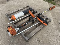 STIHL KM110R weed eater with additional
