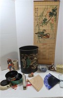 Oriental Lot - Fan, Trash Can & More