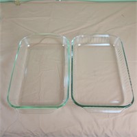 (2) Glass Pyrex 3qt Rectangular Casserole Dishes