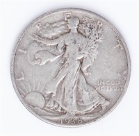 Coin 1938-D Walking Liberty Half Dollar - Key Date