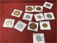 LOT OF 12 MIX LOCAL TOKENS