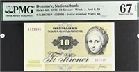 Denmark 10 Kroner P 48h 1978 PMG 67 EPQ +Gift DEBA