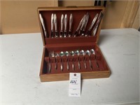 Vintage silverware wear set in case