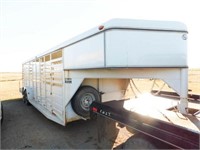 S&H 24' x 7' gooseneck stock trailer, full cove