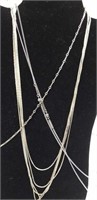 Silver look chain necklaces (3)