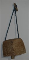 Antique Hand Carved Wooden Cow Bell