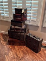 Stack of Decorative Suitcases & Boxes