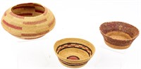 3 Native American Athapascan Baskets