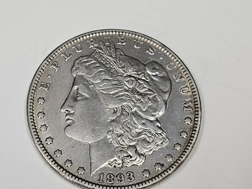 1893 Morgan Silver Dollar Coin