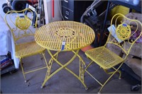 Metal Table And Two Chairs Collapsible