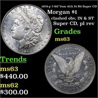 1878-p 7/8tf Vam 42A I4 R6 Super CD Morgan $1 Grad