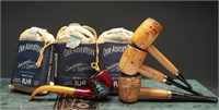 Vintage Corb Cob Pipes & RJR Tobacco Pouches