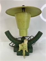 1960 Kitsch Asian Pottery / Fiberglass Lamp