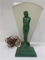 Art Deco Frank Art Cold Painted Nymph Lamp