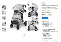 N2601  Kinder King 2in1 Stroller Light Grey