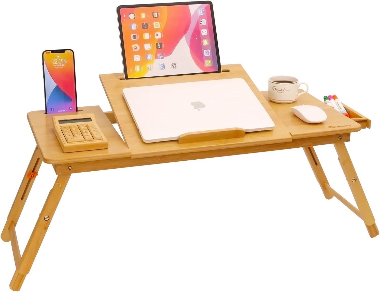 $57  Bamboo Lap Desk with Tablet Slot  28.8*13.4