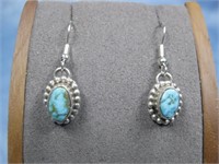 Southwest Sterling Turqouise Earrings Hallmark