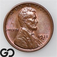 1928-D Lincoln Wheat Cent, Gem BU Bid: 200